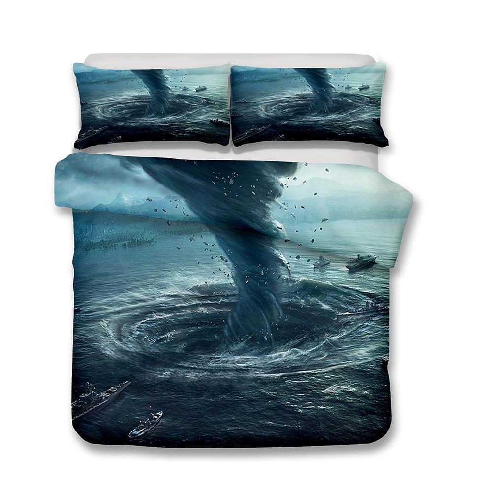 3 Pieceet Digital Printing Tornado Hurricane Florence Path Household Goods 3D Customized Duvet Cover Bedding Set