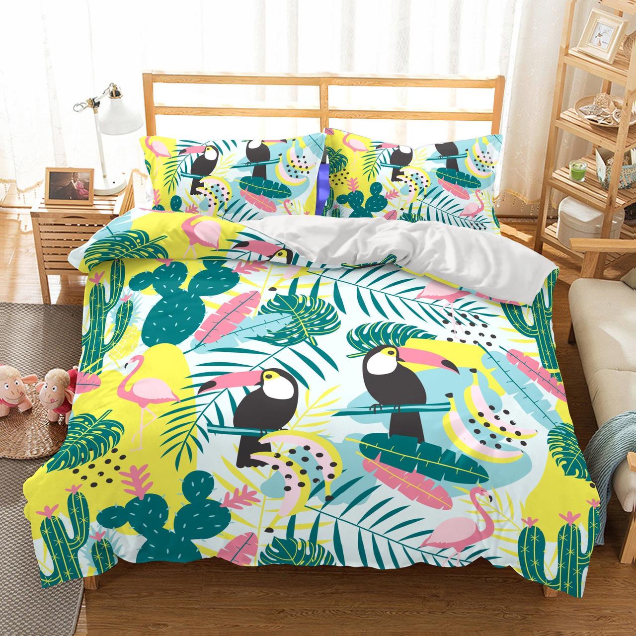 3D Animal Flamingo Blanket Mats Quilt 3D Customized Duvet Cover Bedding Set