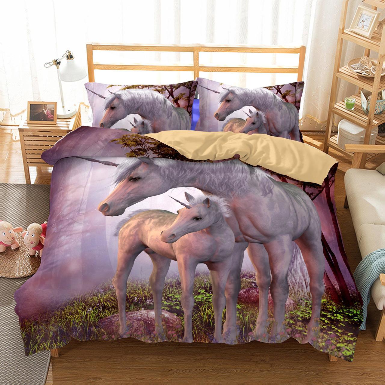 3D Animal Unicorn Printed Duvet Cover Bedding Set