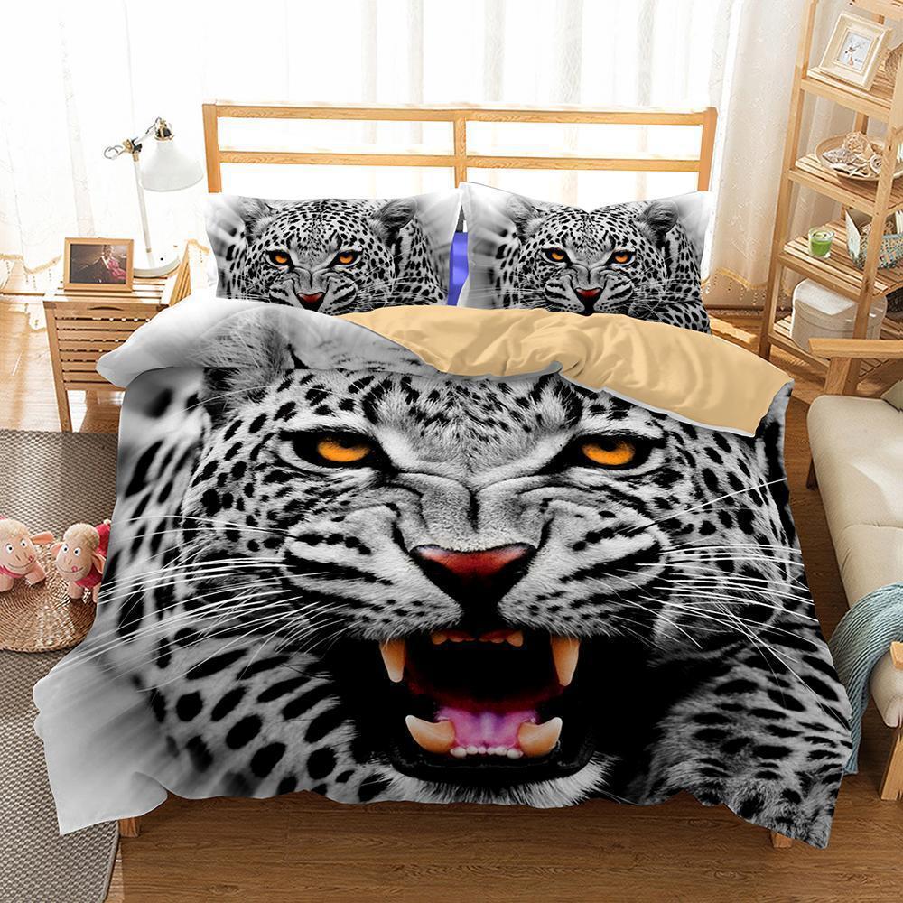3D Animalnow Leopard Printed Queenize Bed Blanket Pinks 3D Customized Duvet Cover Bedding Set