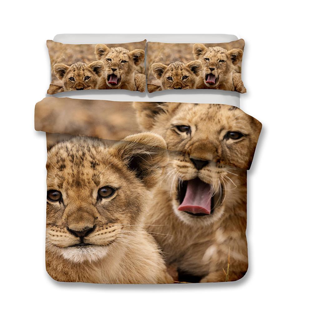 3D Art Lion Print Double Full Queen Extra Large Pillow Cover Quilt Cover 3D Customized Duvet Cover Bedding Set