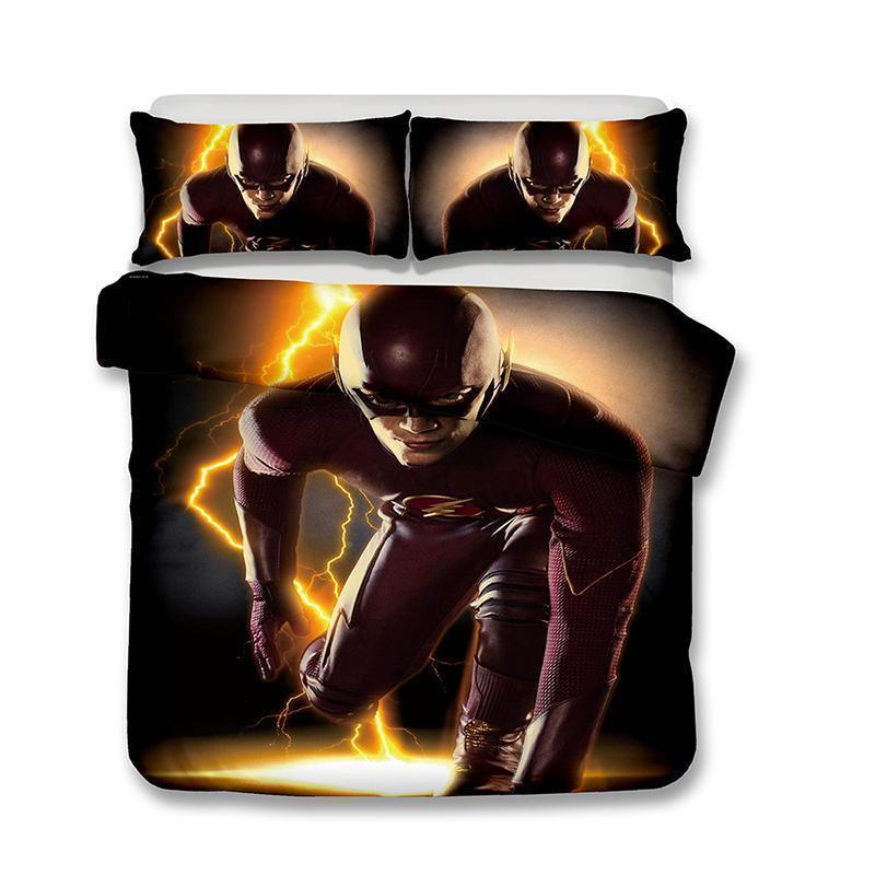 3D Art Pattern Dc The Flash Duvet Cover Bedding Set