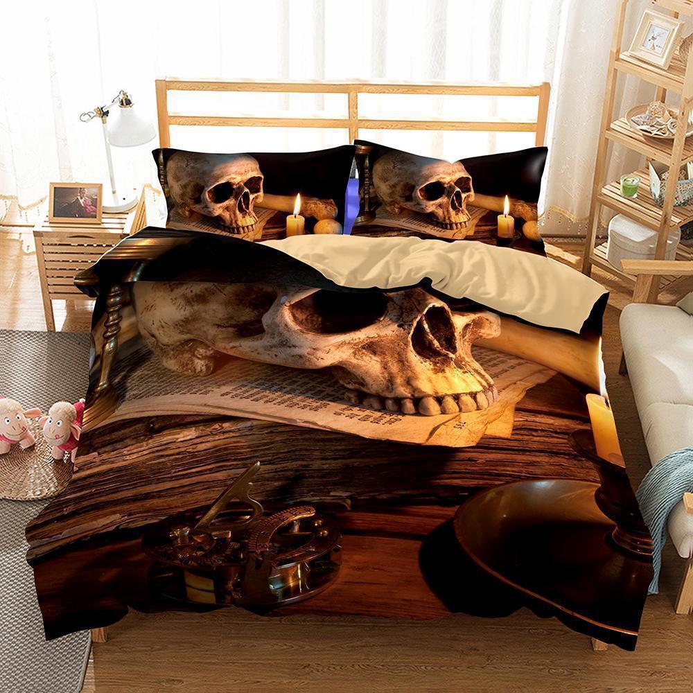 3D Art Patternkull Printed Cover Twinize S 3D Customized Duvet Cover Bedding Set