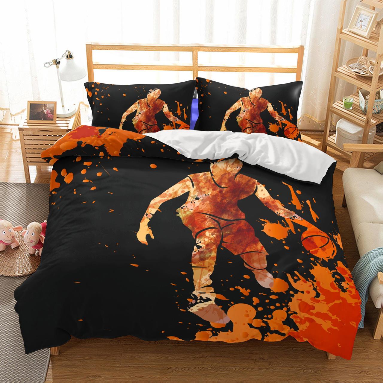 3D Basketball Printed Cool Duvet Cover Bedding Set