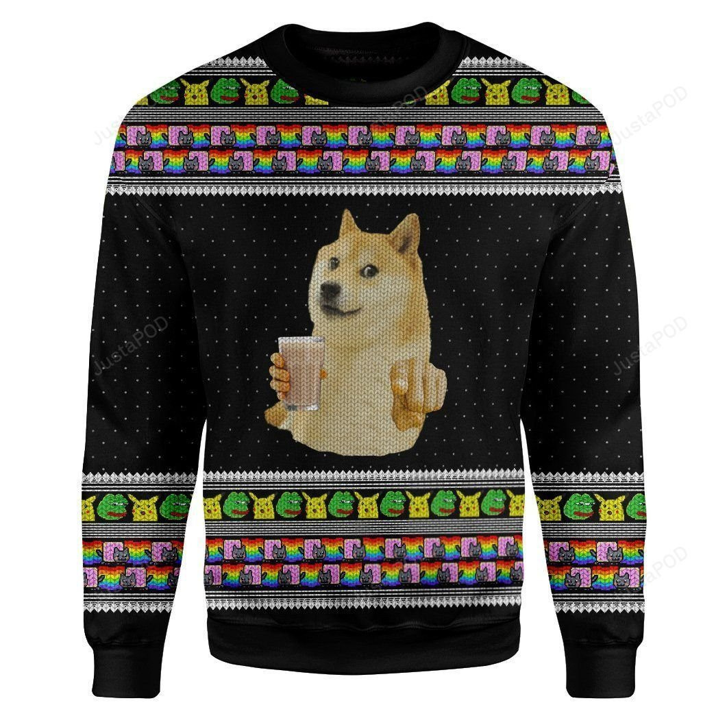 3D Choccy Milk Meme Doge Sweater