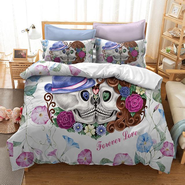 3D Couplesugar Flowers Kissingkull 3D Customized Duvet Cover Bedding Set