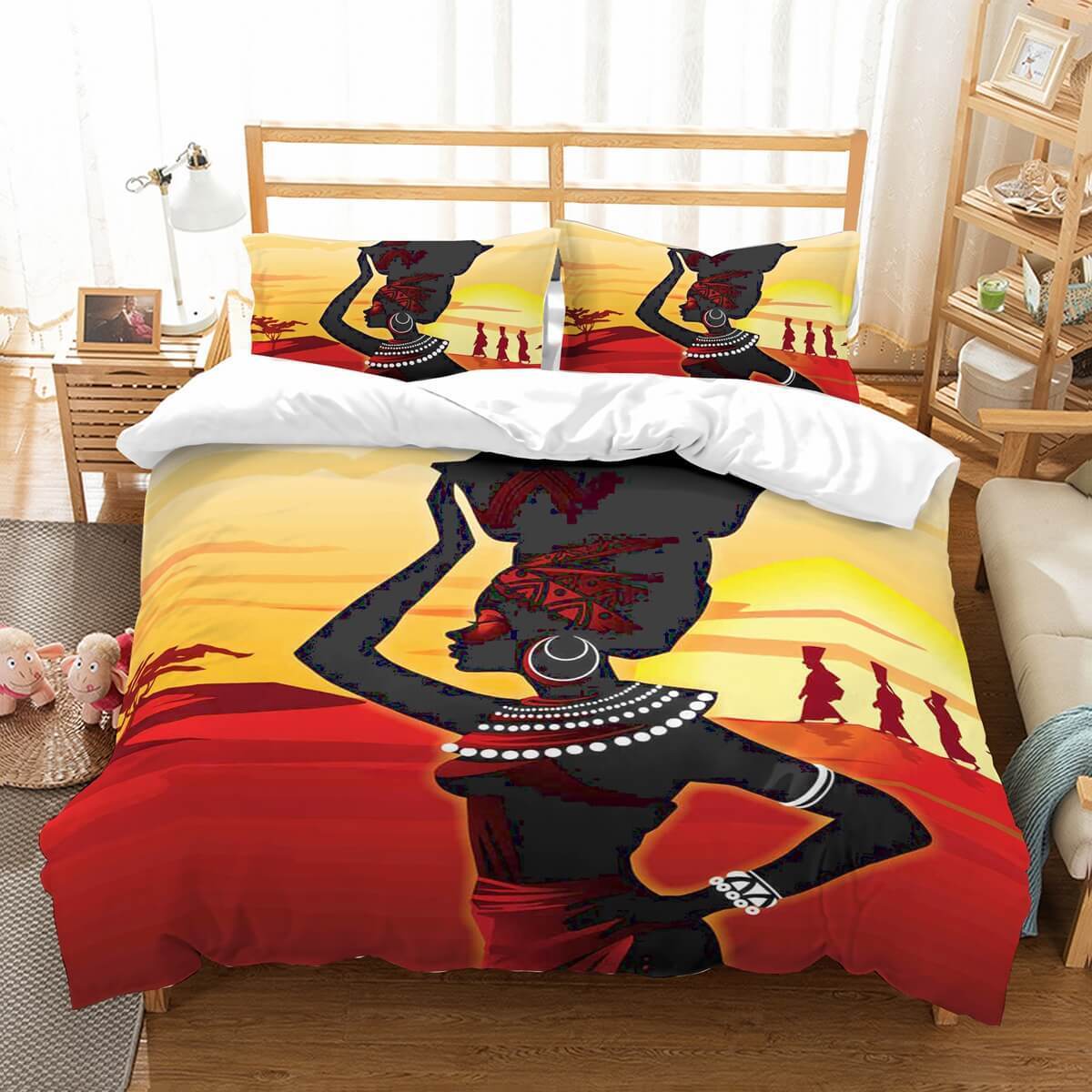 3D Customize African Women Et Et Bed 3D Customized Duvet Cover Bedding Set