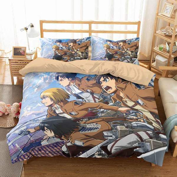 3D Customize Attack On Titan 3D Customized Duvet Cover Bedding Set