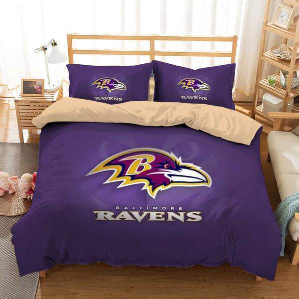 3D Baltimore Ravens 3D Duvet Cover Bedding Set