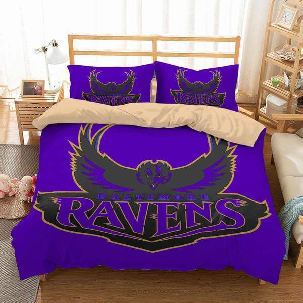 3D Customize Baltimore Ravens 3D Customized Duvet Cover Bedding Set
