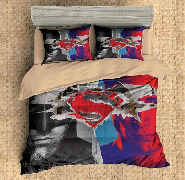3D Customize Batman Uperman 3D Customized Duvet Cover Bedding Set