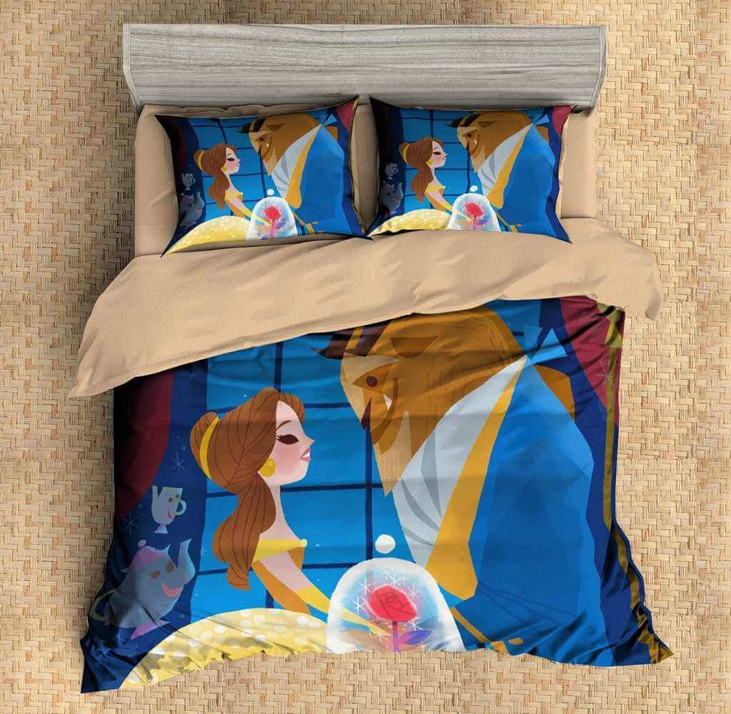 3D Customize Beauty And The Beast Customized Duvet Cover Bedding Set