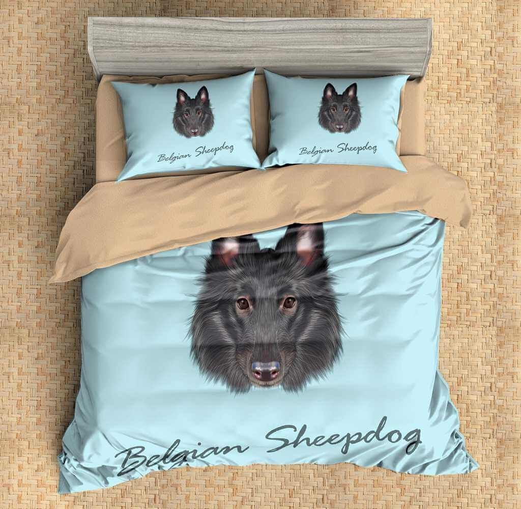 3D Customize Belgian Sheepdog Customized Duvet Cover Bedding Set