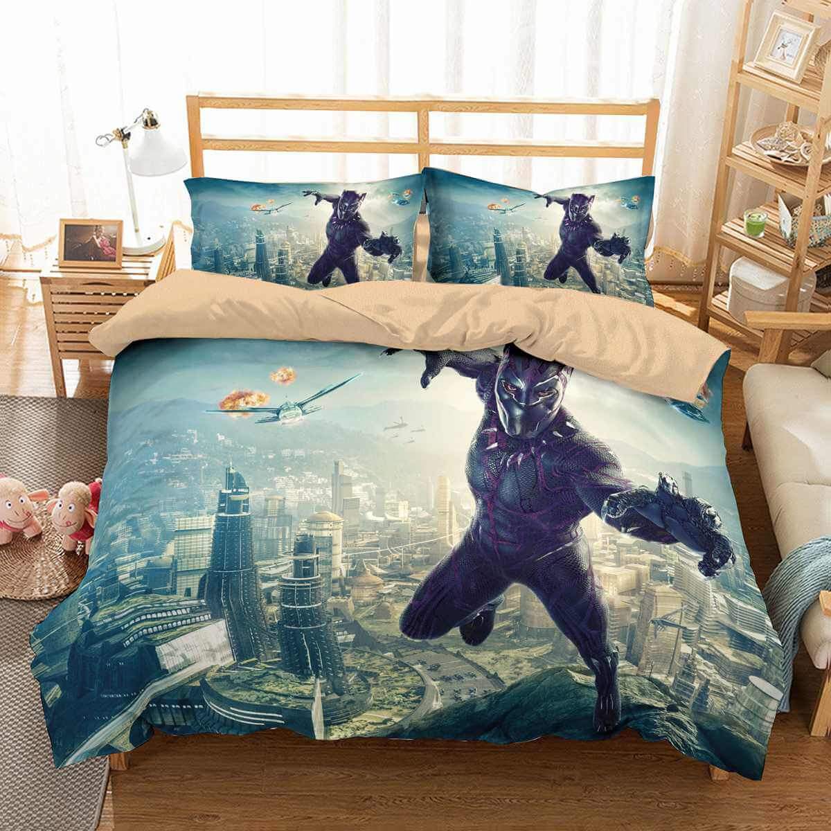 3D Customize Black Panther Customized Duvet Cover Bedding Set