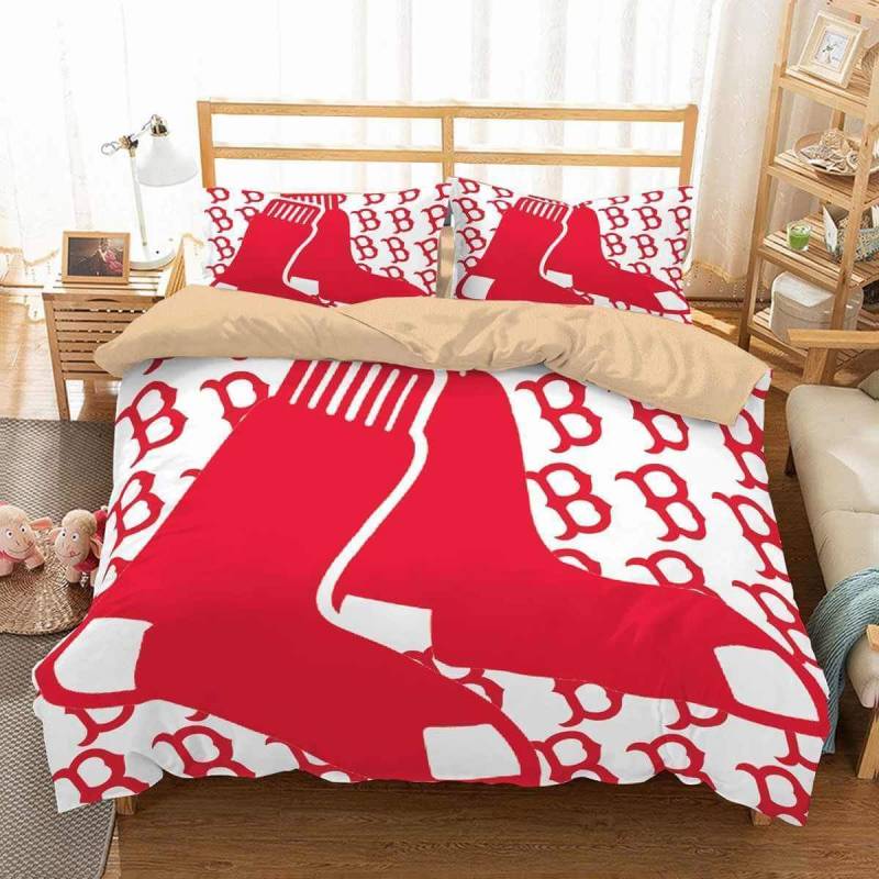 3D Customize Boston Red Sox Bedding Set Duvet Cover Set Bedroom Set