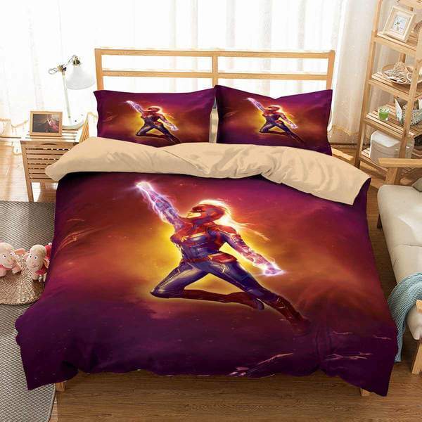 3D Customize Captain Marvel 3D Customized Duvet Cover Bedding Set