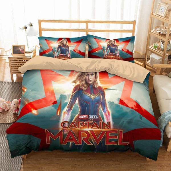 3D Customize Captain Marvel 3D Customized Duvet Cover Bedding Set