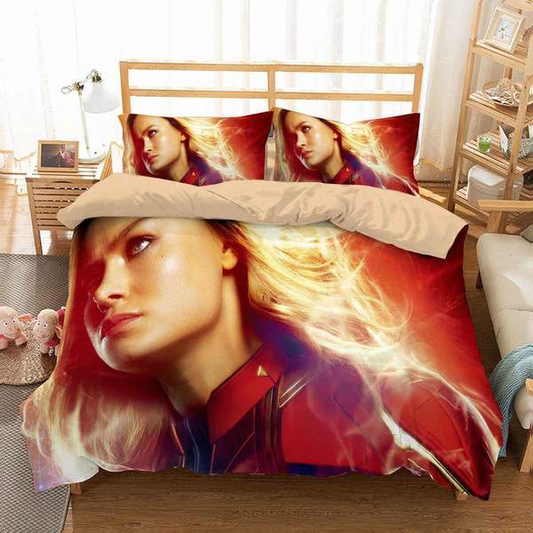 3D Customize Captain Marvel 3D Customized Duvet Cover Bedding Set