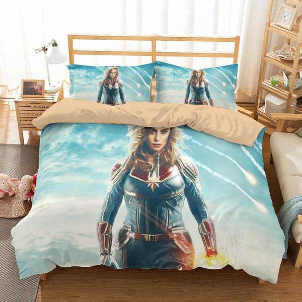 3D Customize Captain Marvel 3D Customized Duvet Cover Bedding Set