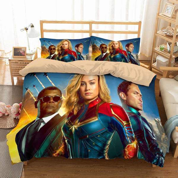 3D Customize Captain Marvel 3D Customized Duvet Cover Bedding Set