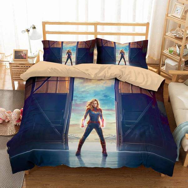 3D Customize Captain Marvel 3D Customized Duvet Cover Bedding Set
