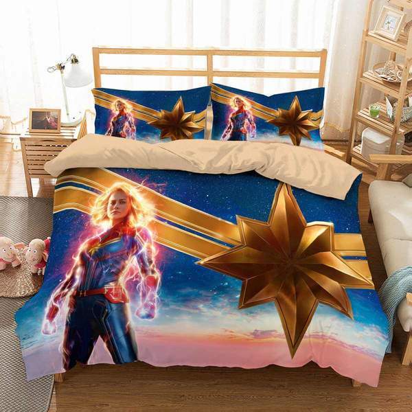 3D Customize Captain Marvel 3D Customized Duvet Cover Bedding Set