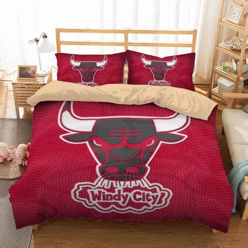 3D Customize Chicago Bulls Bedding Set Duvet Cover Set Bedroom Set