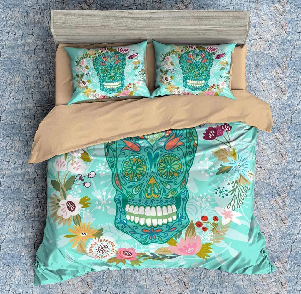 3D Customize Colorful Skull Customized Duvet Cover Bedding Set
