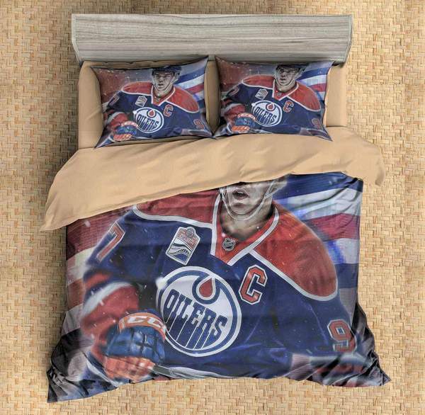 3D Customize Connor Mcdavid Edmonton Oilers 3D Customized Duvet Cover Bedding Set