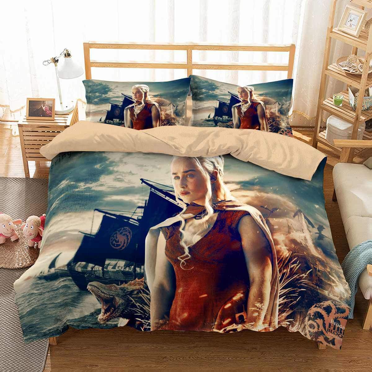 3D Customize Daenerys Targaryen Customized Duvet Cover Bedding Set