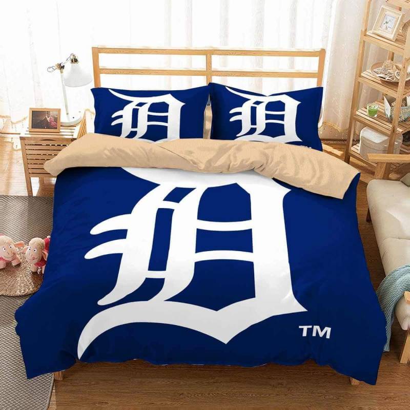 3D Customize Detroit Tigers Bedding Set Duvet Cover Set Bedroom Set