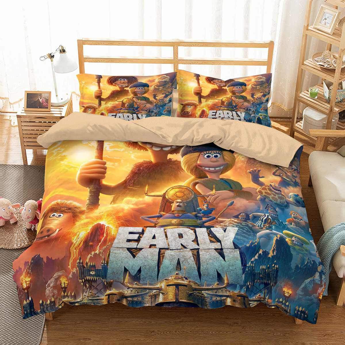 3D Customize Early Man Customized Duvet Cover Bedding Set