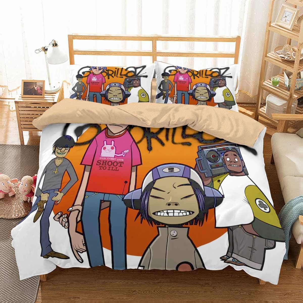 3D Customize Gorillaz Customized Duvet Cover Bedding Set