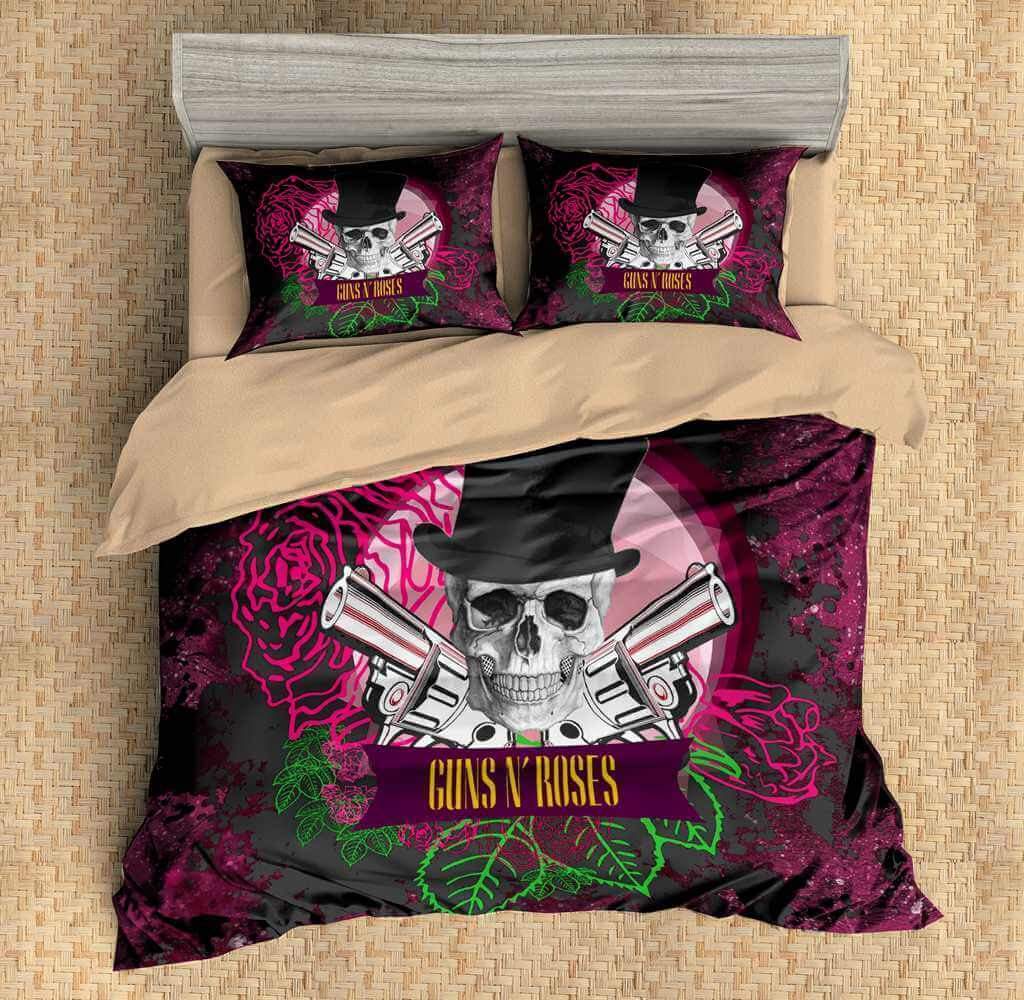 3D Customize Guns Roses Customized Duvet Cover Bedding Set