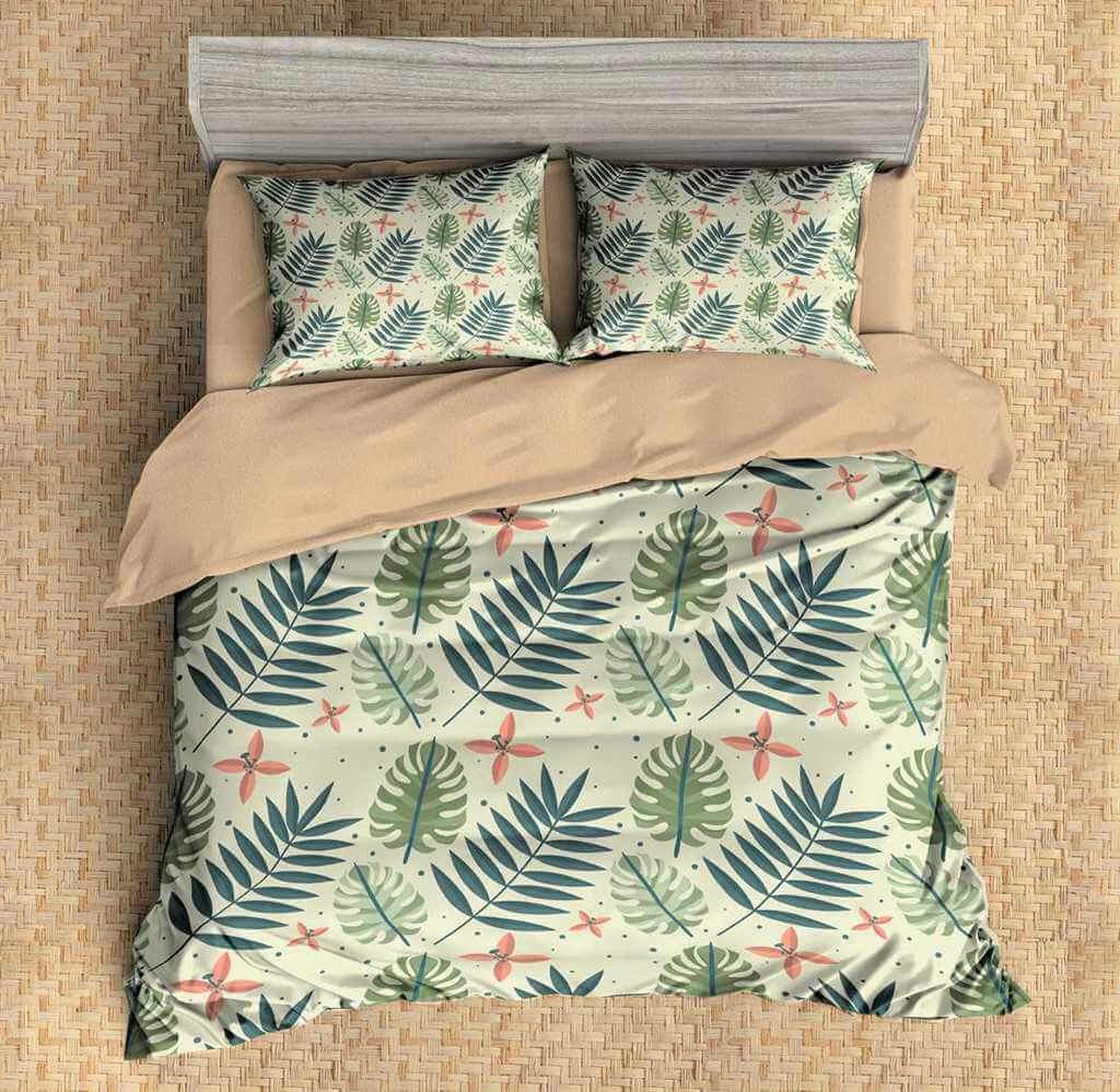 3D Customize Leaves Customized Duvet Cover Bedding Set
