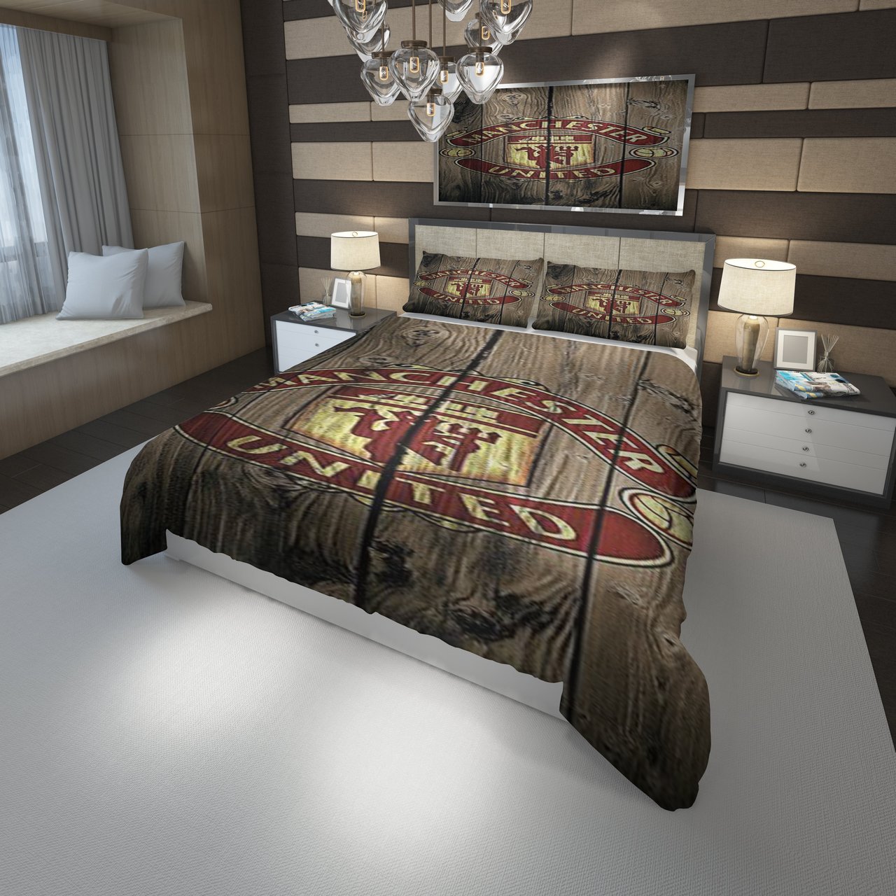 3D Customize Logo Manchester F.C. 11 3D Customized Duvet Cover Bedding Set