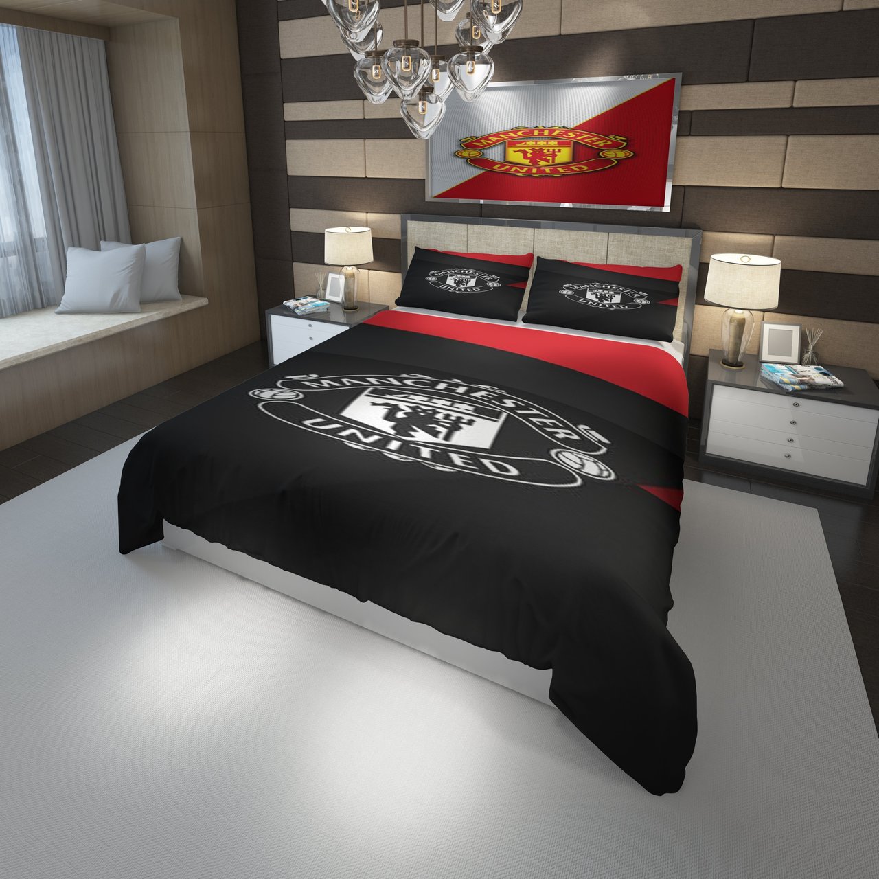 3D Customize Logo Manchester F.C. 3D Customized Duvet Cover Bedding Set