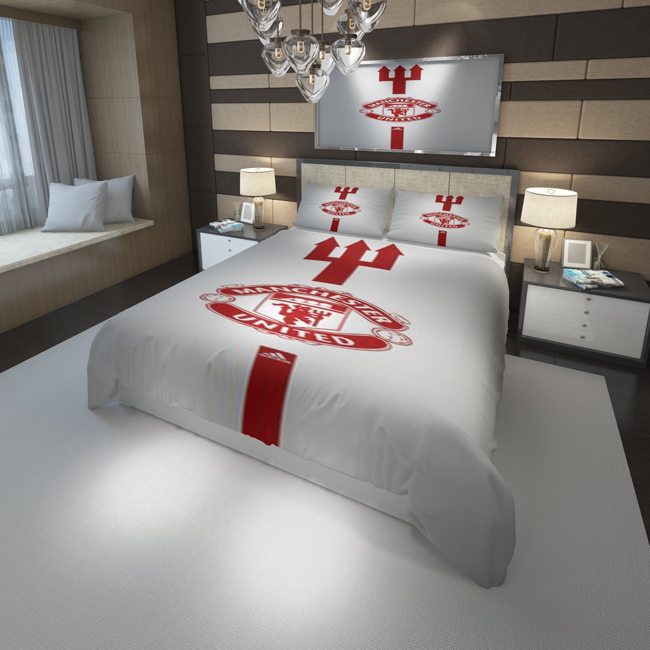 3D Customize Logo Manchester F.C. 3D Customized Duvet Cover Bedding Set
