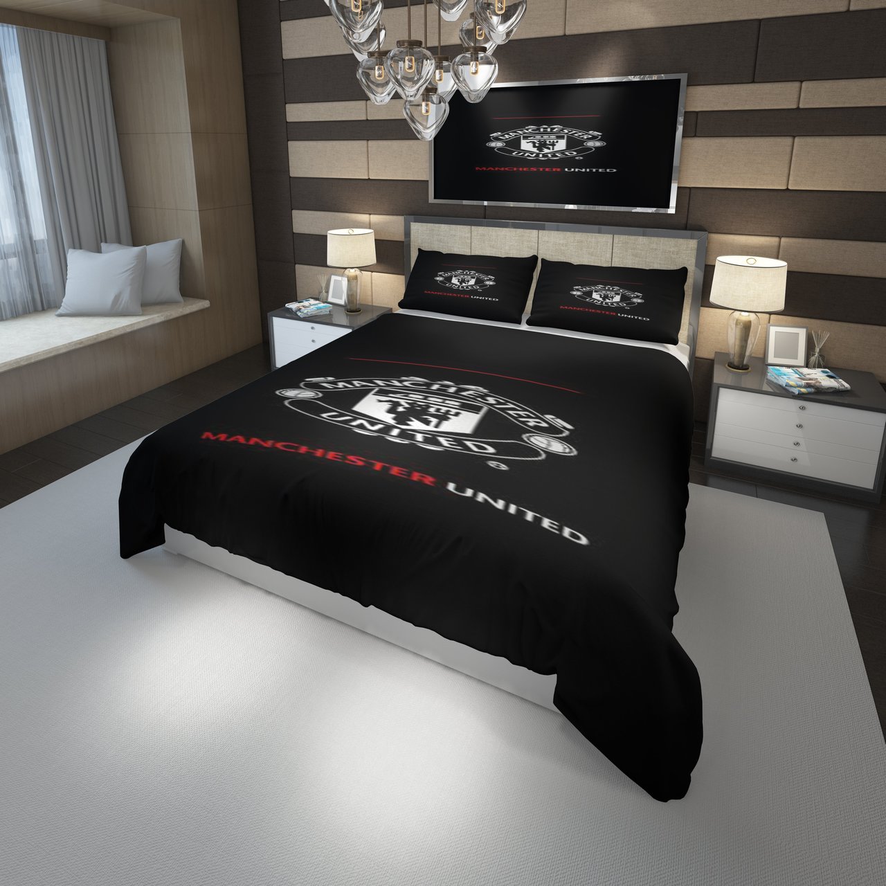 3D Customize Logo Manchester F.C. 3D Customized Duvet Cover Bedding Set