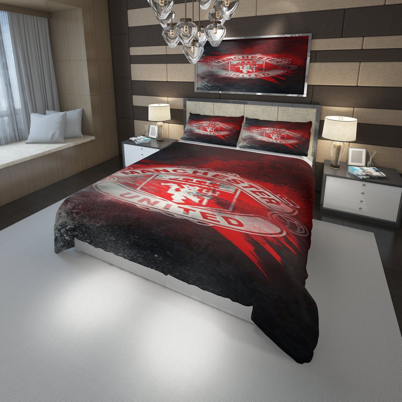3D Customize Logo Manchester F.C. 3D Customized Duvet Cover Bedding Set