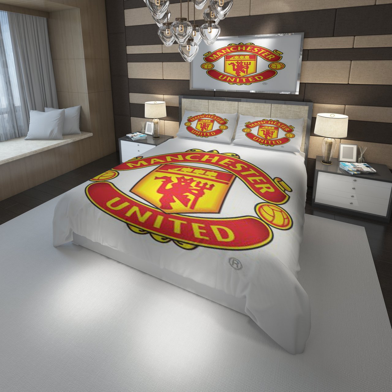 3D Customize Logo Manchester F.C. 3D Customized Duvet Cover Bedding Set
