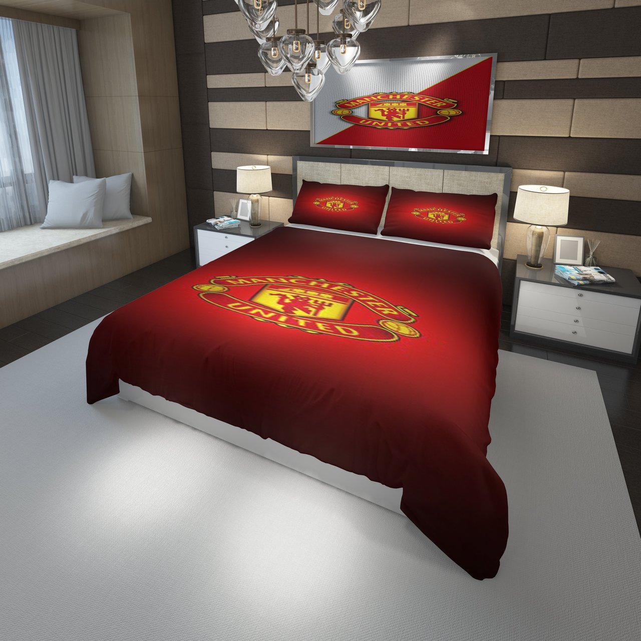 3D Customize Logo Manchester F.C. 3D Customized Duvet Cover Bedding Set
