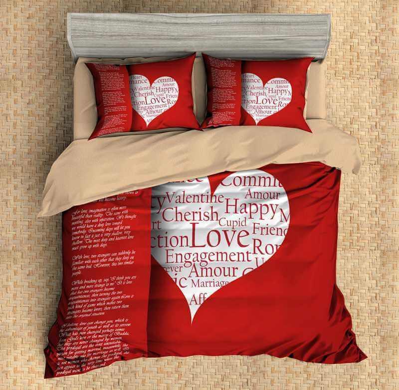 3D Customize Love Customized Duvet Cover Bedding Set