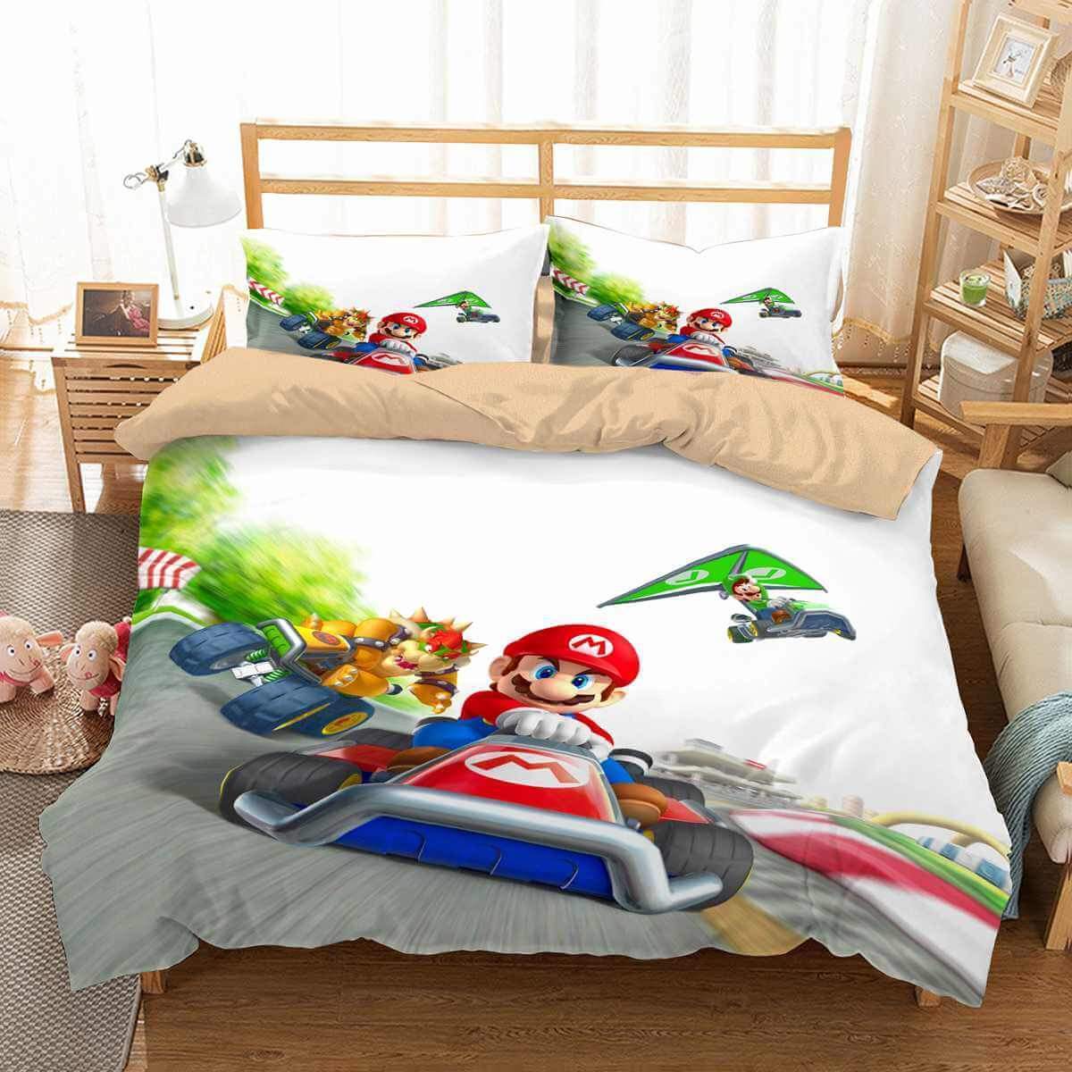 3D Customize Mario Kart Customized Duvet Cover Bedding Set