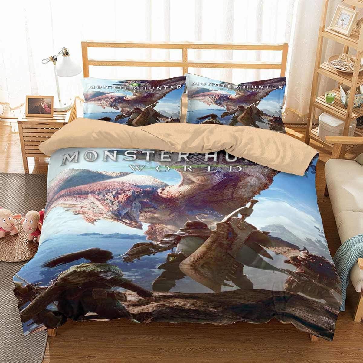 3D Customize Monster Hunter World Customized Duvet Cover Bedding Set