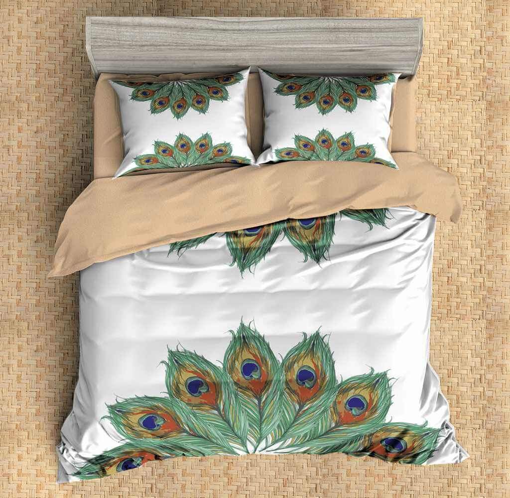3D Customize Peacock Feathers Customized Duvet Cover Bedding Set