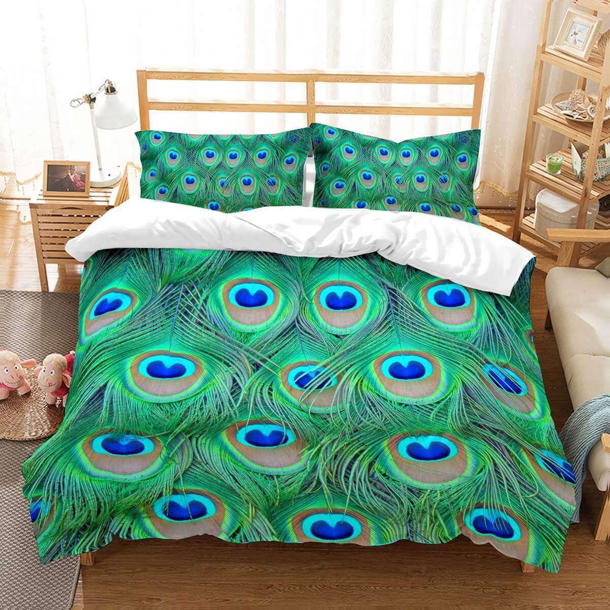 3D Customize Peacock Feathers Et Et Bed 3D Customized Duvet Cover Bedding Set
