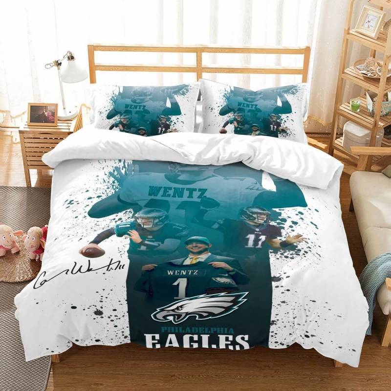 3D Customize Philadelphia Eagles Carson Wentz Et Bedroomet Bed 3D Customize Bedding Set Duvet Cover Set Bedroom Set