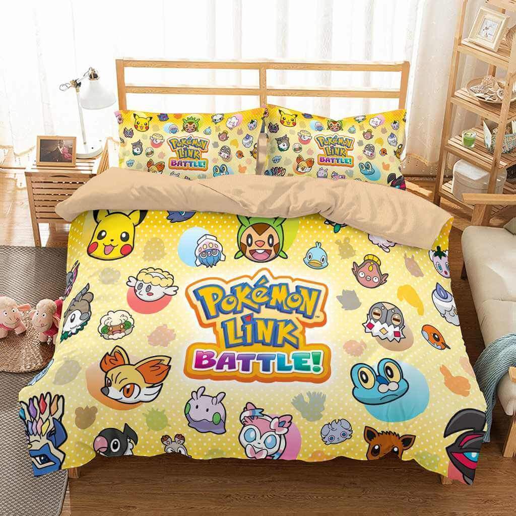 3D Customize Pokemon Battle Trozei Customized Duvet Cover Bedding Set