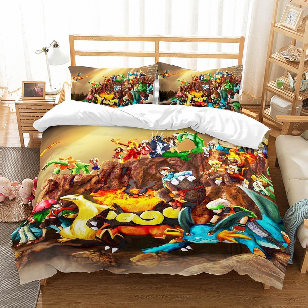 3D Customize Pokemon Et Et Bed 3D Customized Duvet Cover Bedding Set